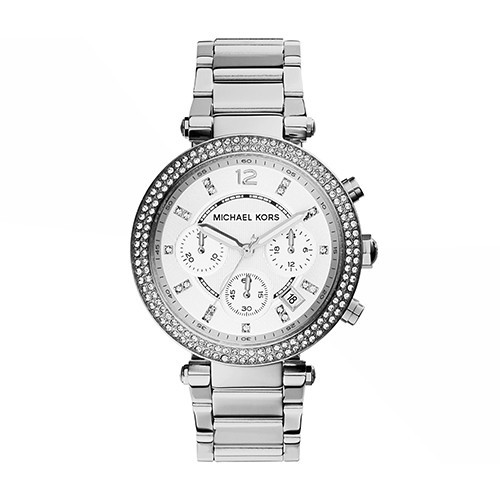 Michael Kors Ritz Silver Dial Cubic Zirconia Bracelet Watch